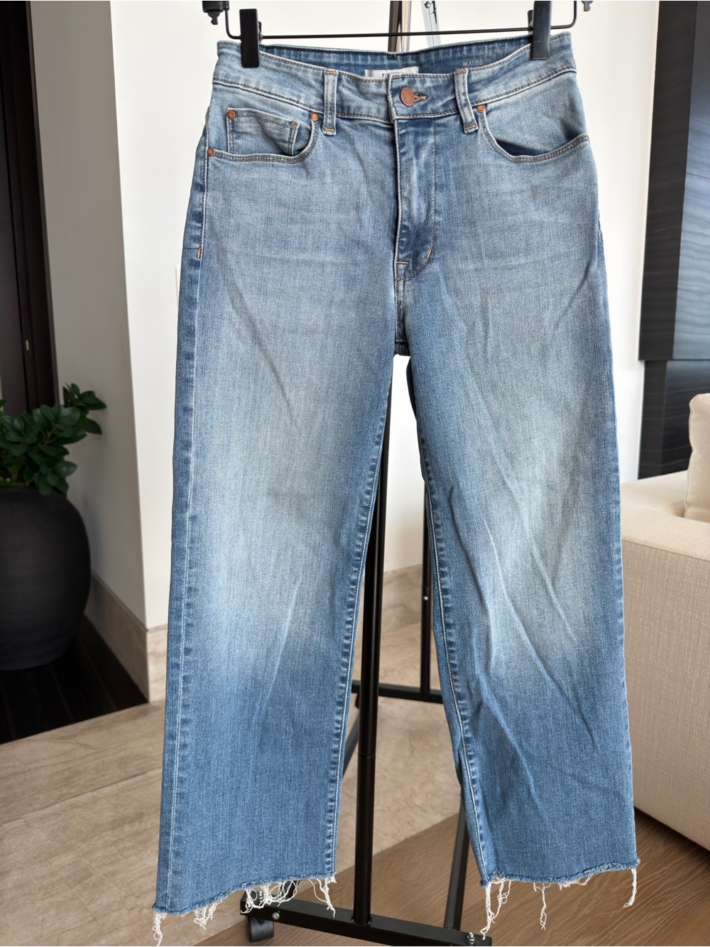Fidelity Denim Light Blue Cropped Ankle Jeans